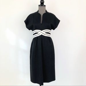 Vtg Mollie Parnis Midi Dress w/Scalloped Collar